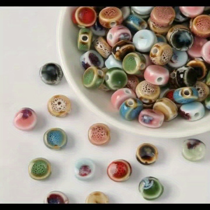 100pcs Jingdezhen Ceramic Loose Beads for DIY Jewellery Accessories